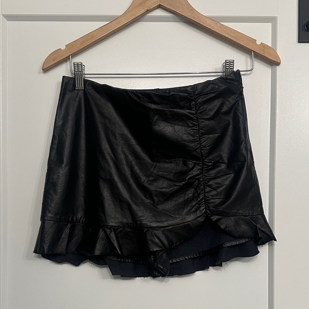 Black Ruffled Mini Skort